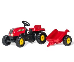 Rolly Toys 012121 Traktor Rolly Kid z przeczepą Czerwony Rolly Toys