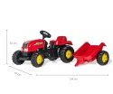 Rolly Toys 012121 Traktor Rolly Kid z przeczepą Czerwony Rolly Toys