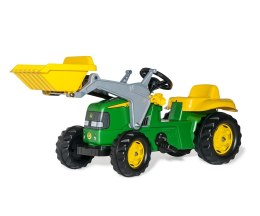 Rolly Toys 023110 Traktor Rolly Kid John Deere z łyżką i przyczepą Rolly Toys