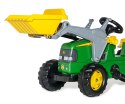 Rolly Toys 023110 Traktor Rolly Kid John Deere z łyżką i przyczepą Rolly Toys