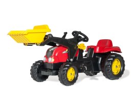 Rolly Toys 023127 Traktor Rolly Kid z łyżka i przyczepa Czerwony Rolly Toys