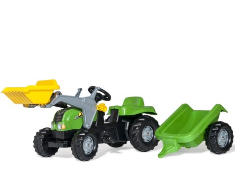 Rolly Toys 023134 Traktor Rolly Kid X z łyżka i przyczepa Zielony Rolly Toys