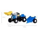 Rolly Toys 023929 Traktor Rolly Kid New Holland Agriculture z łyżka i przyczepą Rolly Toys