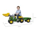 Rolly Toys 811496 Traktor Rolly Junior John Deere z łyżką i przyczepą Rolly Toys