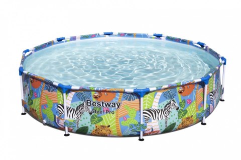 Basen Stelażowy Steel Pro dla dzieci Świat Zwierząt BESTWAY 305x66cm 10FT Bestway