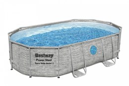 Basen stelażowy Power Steel Swim Vista z oknem 488x305x107 16x10FT BESTWAY 6w1 + Pompa piaskowa Bestway