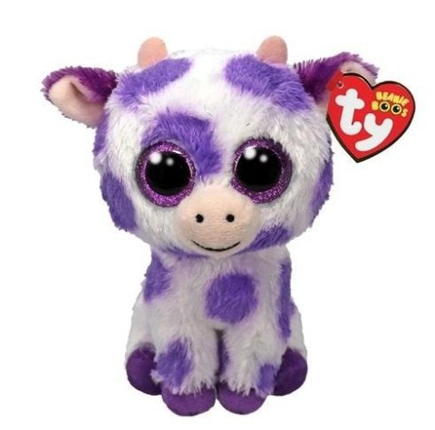 Beanie Boos Ethel - krowa z fiolet. plamami 15cm TY