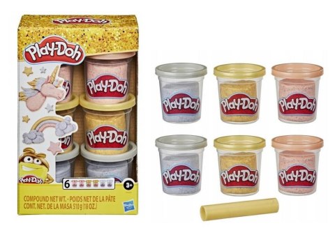 Play Doh Ciastolina metaliczna 6-pak HASBRO