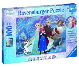 Puzzle 100 Kraina Lodu Błyszczący śnieg XXL brokat Ravensburger