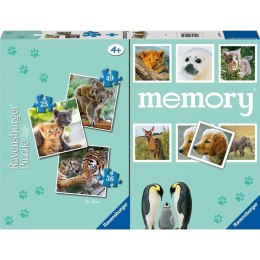 Puzzle 2D 3w1 + memory Dzieci Zwierząt Ravensburger