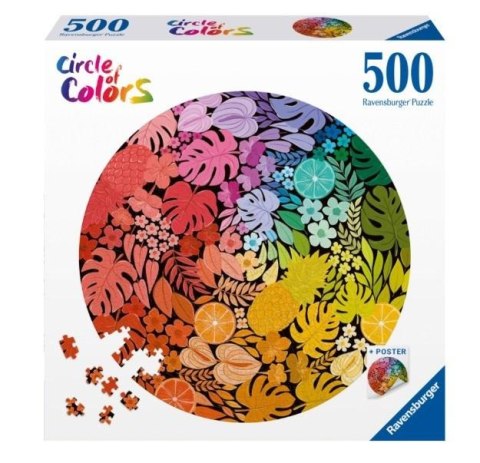 Puzzle 2D 500 Paleta kolorów. Tropiki Ravensburger