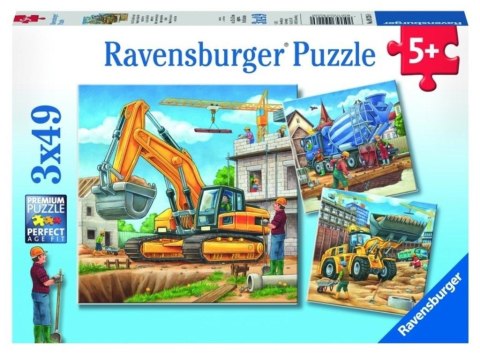 Puzzle 3x49 Duże pojazdy budowlane Ravensburger