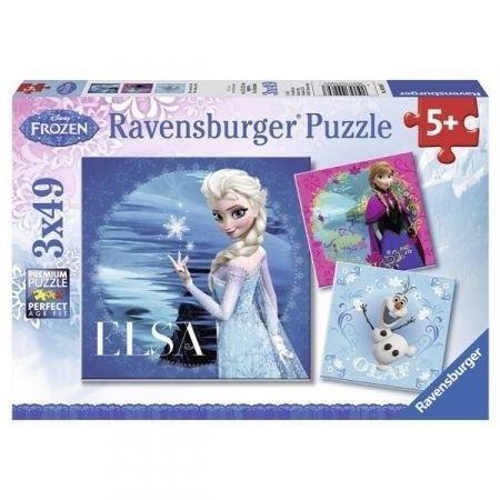 Puzzle 3x49 Frozen Elsa Anna i Olaf Ravensburger