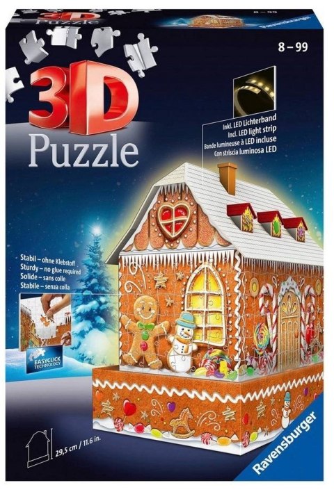 Puzzle 3D 216 Budynki nocą: Piernikowa Chatka Ravensburger