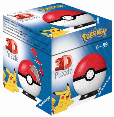 Puzzle 3D 54 Kula Pokemon czerwona Ravensburger