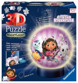 Puzzle 3D 72 Świecąca Kula: Koci Domek Gabi Ravensburger