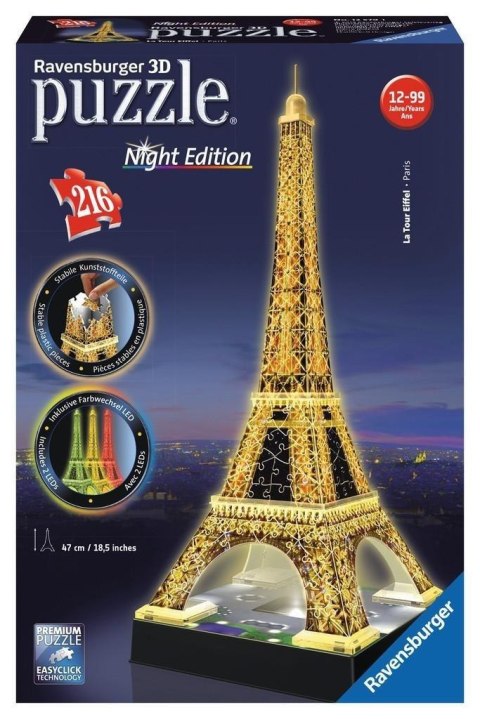 Puzzle 3D Wieża Eiffla Night Edition Ravensburger