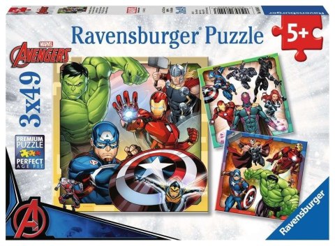 Puzzle dla dzieci 3x49 Marvel Avengers Ravensburger