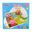 Edukacyjne drewniane puzzle farma klocki 0055 LUXMA