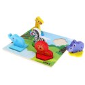 Edukacyjne drewniane puzzle safari klocki 0057 LUXMA