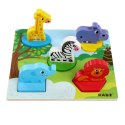 Edukacyjne drewniane puzzle safari klocki 0057 LUXMA