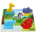 Edukacyjne drewniane puzzle safari klocki 0057 LUXMA