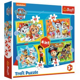 Puzzle 4w1 Psi Patrol Wesoła ekipa 3+ Trefl 34346 TREFL