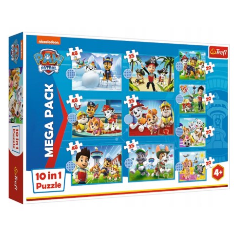 Puzzle Psi Patrol Trefl 10w1 Niezawodna drużyna Psiego Patrolu 96001 TREFL