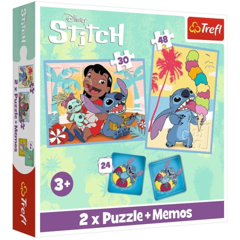 Puzzle 2w1+ Memos Lilo & Stitch Wesoły Dzień Disney 3+ Trefl 93585 TREFL