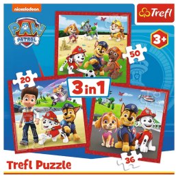 Puzzle 3W1 3+ Psi Patrol Wesołe pieski Paw Patrol Trefl 34867 TREFL