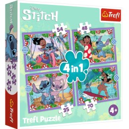 Puzzle 4w1 Lilo & Stitch Szalony dzień Trefl 34633 TREFL