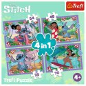 Puzzle 4w1 Lilo & Stitch Szalony dzień Trefl 34633 TREFL