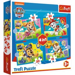 Puzzle 4w1 Psi Patrol Biegnące Pieski 3+ Trefl 34628 TREFL