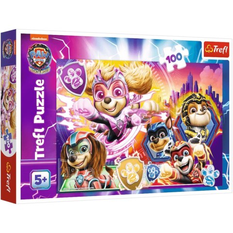 Puzzle 5+ Psi Patrol 100 el. Poznaj Mighty Pups Trefl 16460 TREFL