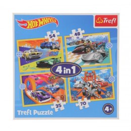 Puzzle Hot Wheels 4w1 Pojazdy Hot Wheels Trefl 34627 TREFL