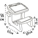 SMOBY Dwustronne Biurko Ławka Tablica 2w1 + 80 akcesoriów Smoby