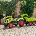 FALK Traktor CLAAS AVEC Zielony na Pedały z Przyczepką od 3 Lat FALK