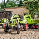 FALK Traktor CLAAS AVEC Zielony na Pedały z Przyczepką od 3 Lat FALK