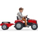 FALK Traktor Massey Ferguson Czerwony na Pedały z Przyczepką od 3 Lat FALK