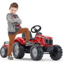 FALK Traktor Massey Ferguson Czerwony na Pedały z Przyczepką od 3 Lat FALK