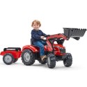 FALK Traktor Massey Ferguson Czerwony na Pedały z Przyczepką od 3 Lat FALK