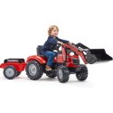 FALK Traktor Massey Ferguson Czerwony na Pedały z Przyczepką od 3 Lat FALK