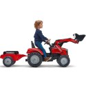 FALK Traktor Massey Ferguson Czerwony na Pedały z Przyczepką od 3 Lat FALK