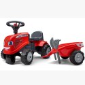 FALK Traktorek Baby Massey Ferguson Czerwony z Przyczepką + akc. Od 1 roku FALK