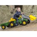 Rolly Toys RollyKid John Deere Traktor na Pedały z Łyżką i Przyczepą - Zielony Rolly Toys