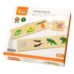 VIGA Drewniane Puzzle Rosnące zwierzątka i rośliny Viga Toys