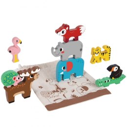 TOOKY TOY Drewniane Klocki Układanka Zwierzątka Montessori 9 el. Tooky Toy