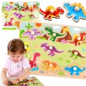 TOOKY TOY Drewniane Puzzle Montessori Układanka Dinozaury Kształty Tooky Toy