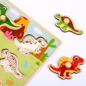 TOOKY TOY Drewniane Puzzle Montessori Układanka Dinozaury Kształty Tooky Toy