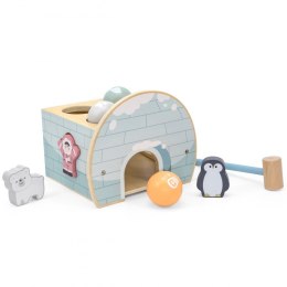 VIGA PolarB Drewniany Przebijak Igloo z Młoteczkiem Figurkami i Sorterem Viga Toys